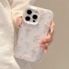 Sweet pink gold iPhone15 Apple 16promax phone case, suitable for 14 fresh flowers 13 transparent 17 details Picture